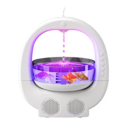 Umidificator cu difuzor Bluetooth și LED, Efect vizual picături, Acoperire 31–40 m², Design multifuncțional, ABS, Alb [1]