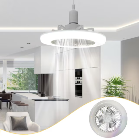 Ventilator de Tavan cu LED, 30W, Telecomandă, 3 Trepte de Viteză, 3 Moduri de Iluminare, Flux Luminos 3600 lm, Funcție Timer și Sleep, Funcționare Silențioasă, Alimentare 85-265V, Alb [6]
