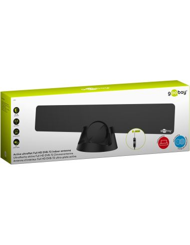 Antenă digitală terestră 4G/LTE, ultra-subțire, activă, Full HD DVB-T2 pentru interior Goobay 67183 [2]