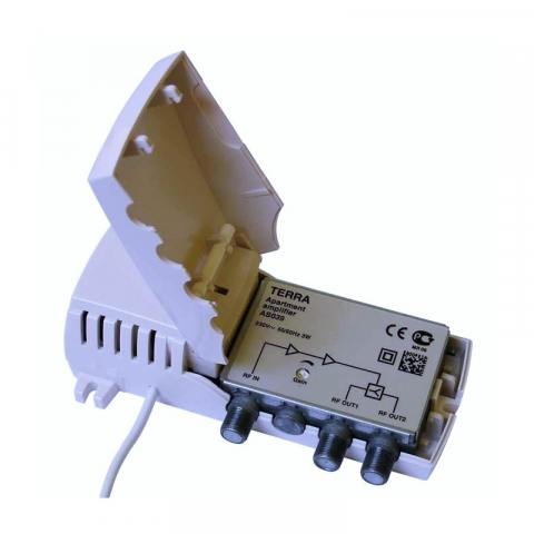 Amplificatoare TV - Amplificator semnal TV/CATV, 2 iesiri, 20db Terra AS039