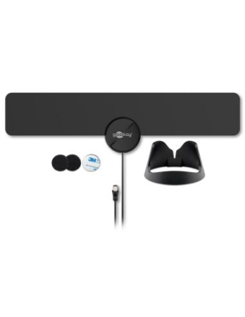 Antenă digitală terestră 4G/LTE, ultra-subțire, activă, Full HD DVB-T2 pentru interior Goobay 67183 [10]