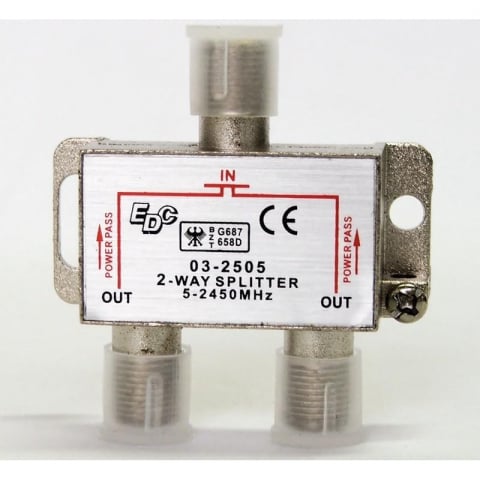 Splittere si distribuitoare - Splitter antena satelit 2 cai Power Pass 5-2450 MHZ