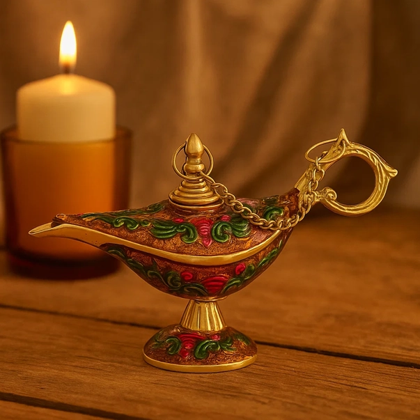 Lampa Aladdin din Alama Meena Color 12 cm [2]