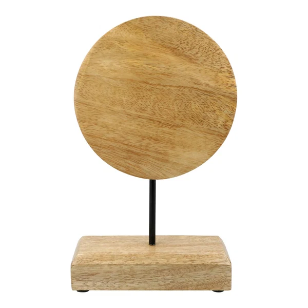 Decoratiune Semiluna din lemn de mango cu Selenit [2]