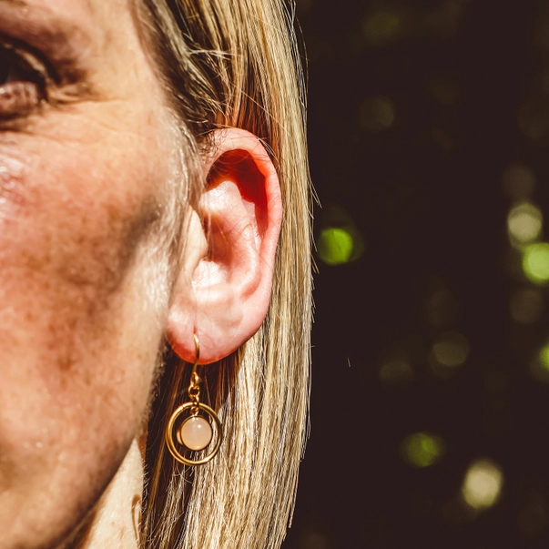 Cercei cu Lapis Lazuli, placati cu aur [3]