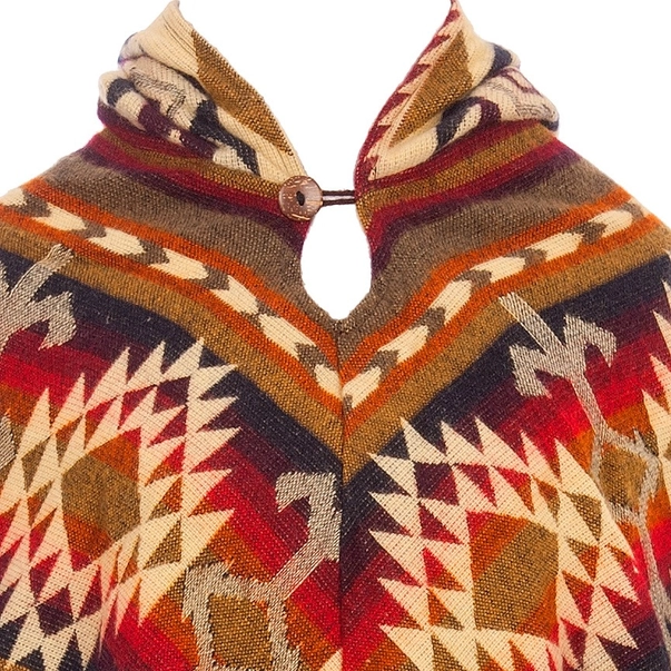 Poncho alpaca triunghiular galben [2]