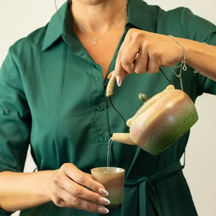 Set de ceai japonez Kyusu cu patru cești, pentru ceai verde [3]