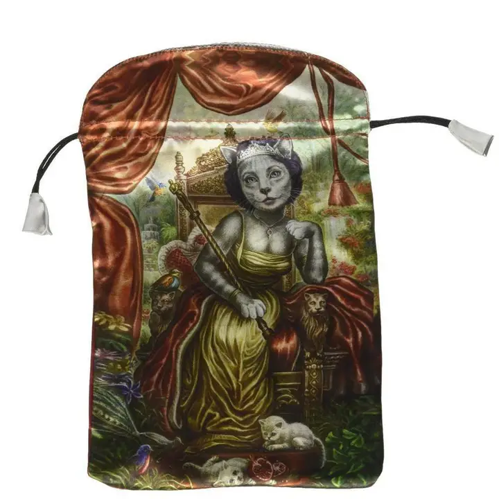 Saculet Satinat cu Pisica pentru Carti Tarot – Lo Scarabeo [1]