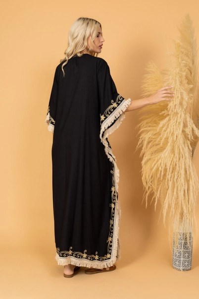 Kaftan kimono brodat Greece negru [3]
