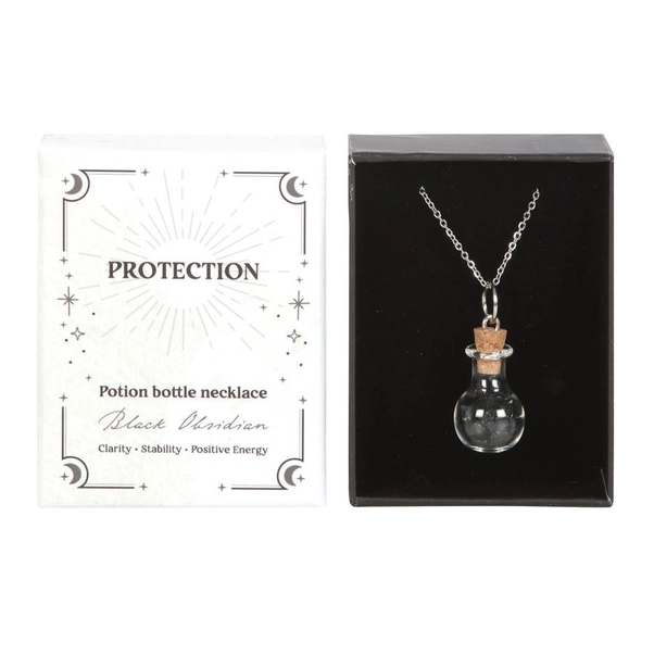 Colier cu Sticluta si Obsidian pentru Protectie [4]