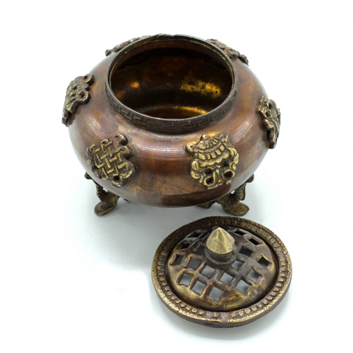 Arzator de Tamaie Tibetan Antic cu 6 Simboluri [2]