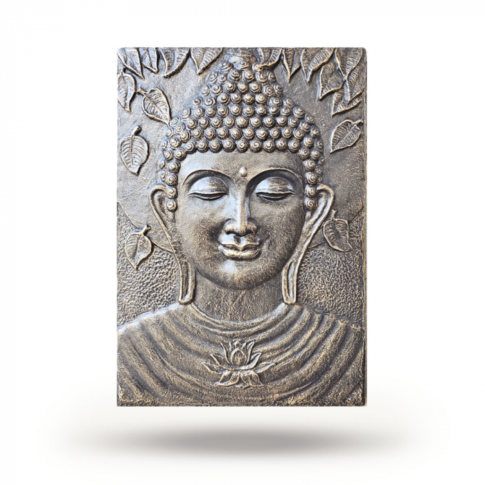 Decoratiune perete, Basorelief Buddha, 1 m, Auriu Antic [1]