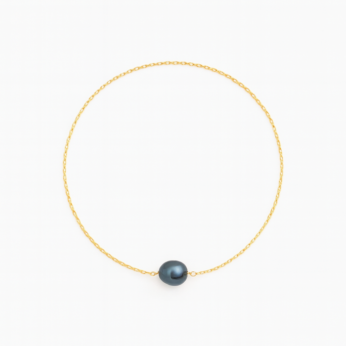 Moon Ash Colier cu Perla Gri Baroca Naturala [1]