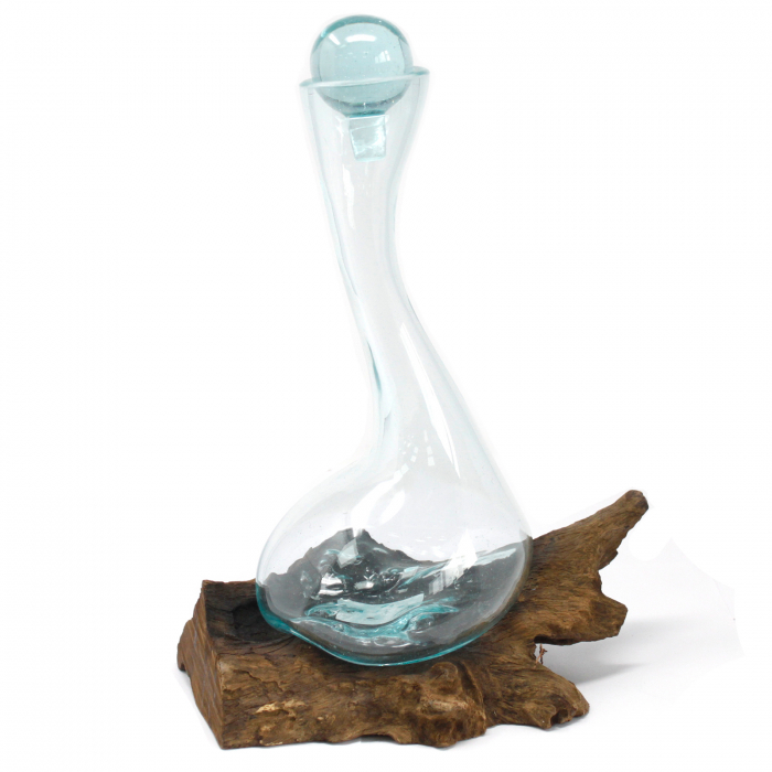 Decantor din Sticla Topita pe lemn [1]