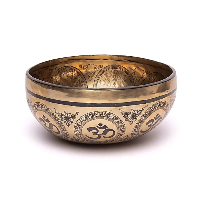 Bol Cantator Gravura Laser – Chakra Flower of Life [1]