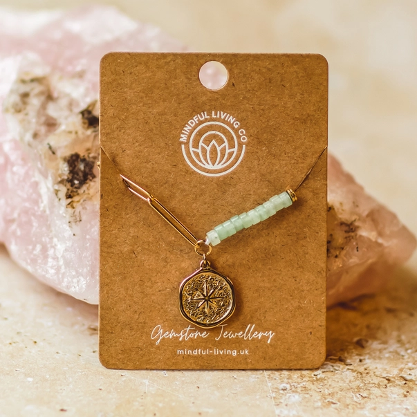 Bratara cu Talisman Stea si Aventurin Verde, Placata cu Aur 18K [2]