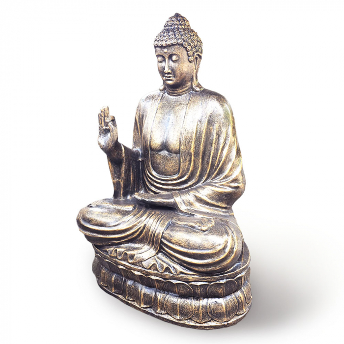 Statuie Buddha pe Lotus, 2 m, Auriu Antic [1]