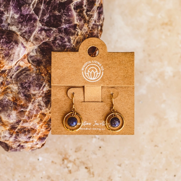 Cercei cu Lapis Lazuli, placati cu aur [2]