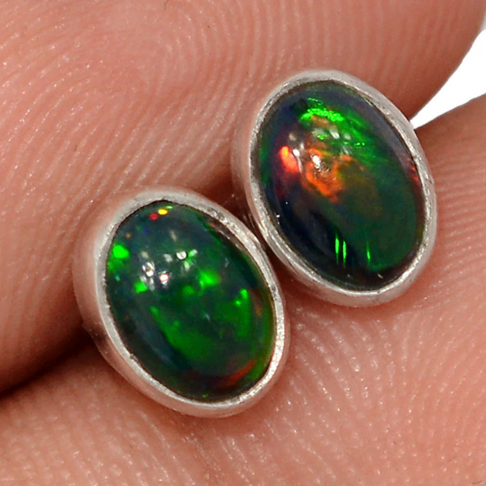 Cercei Opal Negru Chalama - Argint 925 - M01 [2]