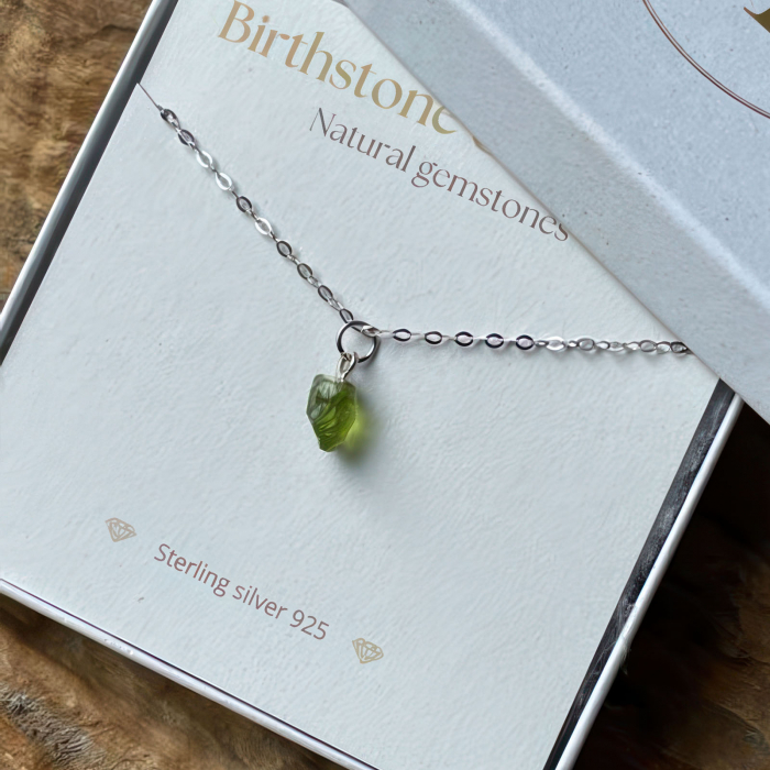 Colier Argint cu Peridot, Piatra luna August [2]