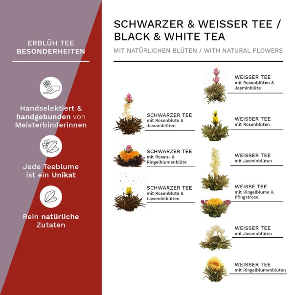 Creano Tea Box 12 Bile de Ceai Infloritor, Ceai Alb si Negru [4]