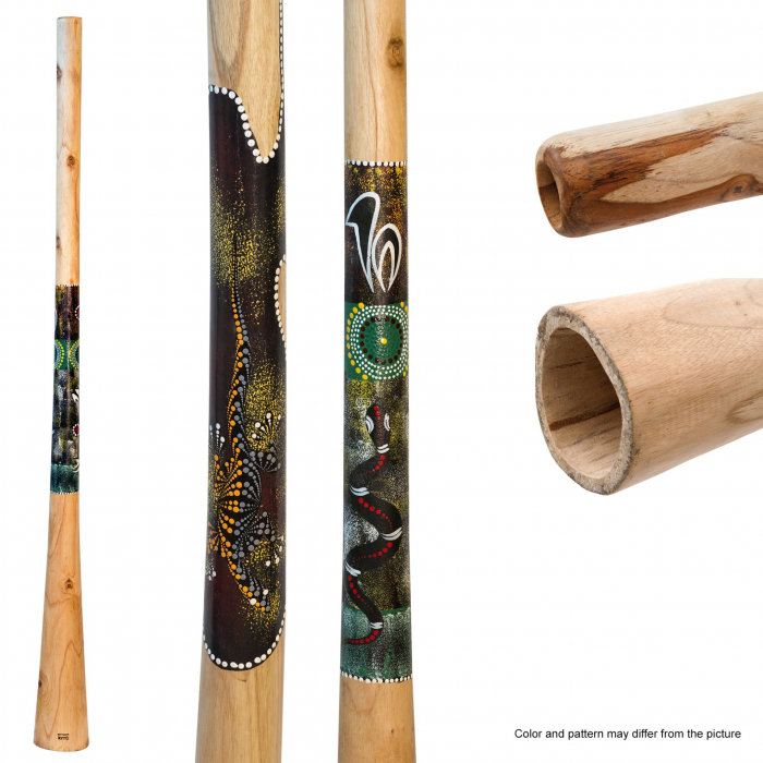 Didgeridoo din lemn de tec, Instrument Muzical Traditional, 1.3m [2]