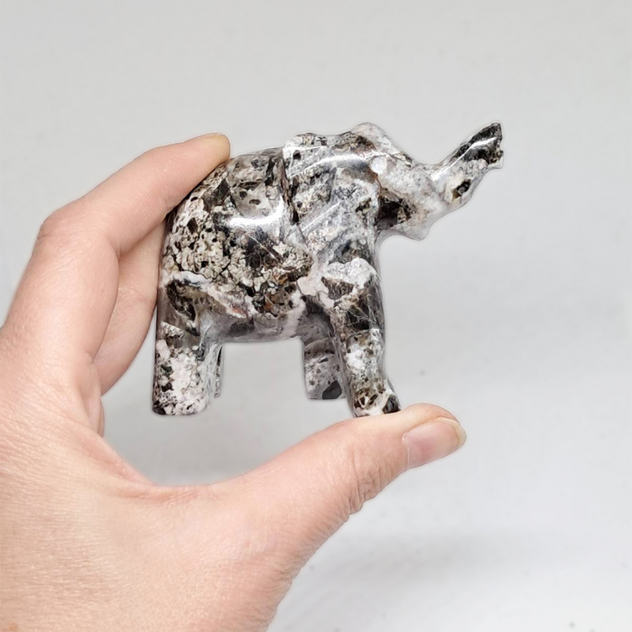 Figurina Elefant din Marmura Neagra, 7.5cm, 1 buc [3]