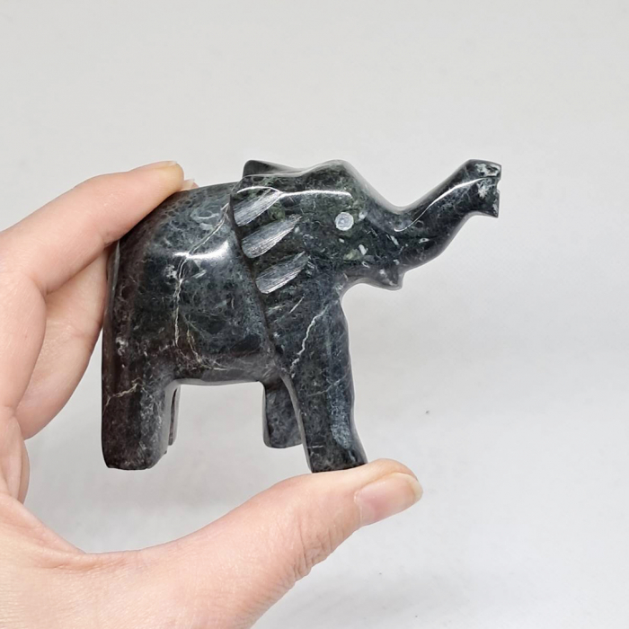 Figurina Elefant din Marmura Neagra, 7.5cm, 1 buc [2]