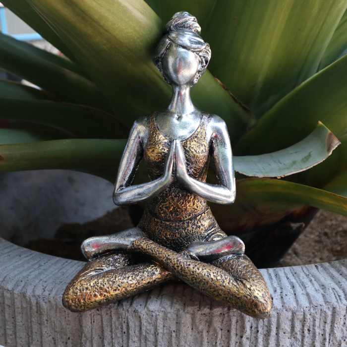 Figurina Feminina Yoga, Auriu si Argintiu, 24 cm [2]