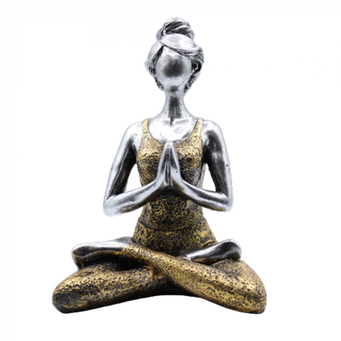 Figurina Feminina Yoga, Auriu si Argintiu, 24 cm [1]