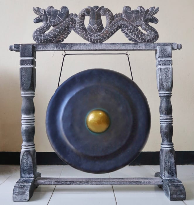 Gong cu suport, negru, 80 cm [2]