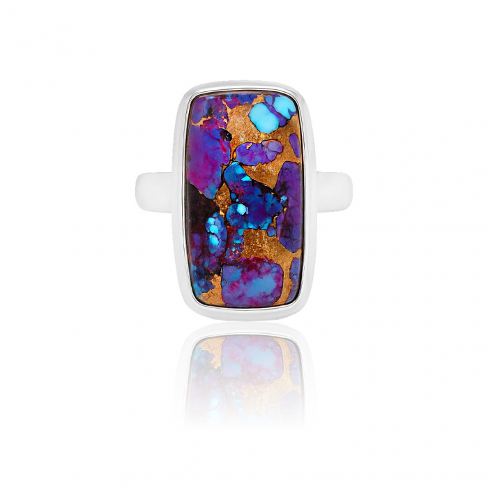Inel Turcoaz Violet, Turcoaz Albastru si Cupru - Argint 925 - M02 [1]