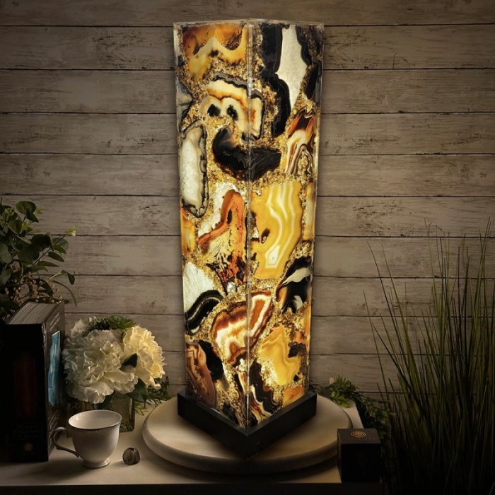 Lampa din agat natural, 60x15 cm [2]