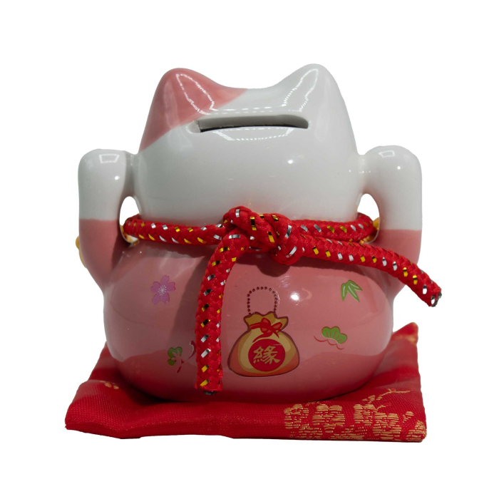 Maneki Neko Roz Pusculita – Pisica Norocoasa din Ceramica [2]