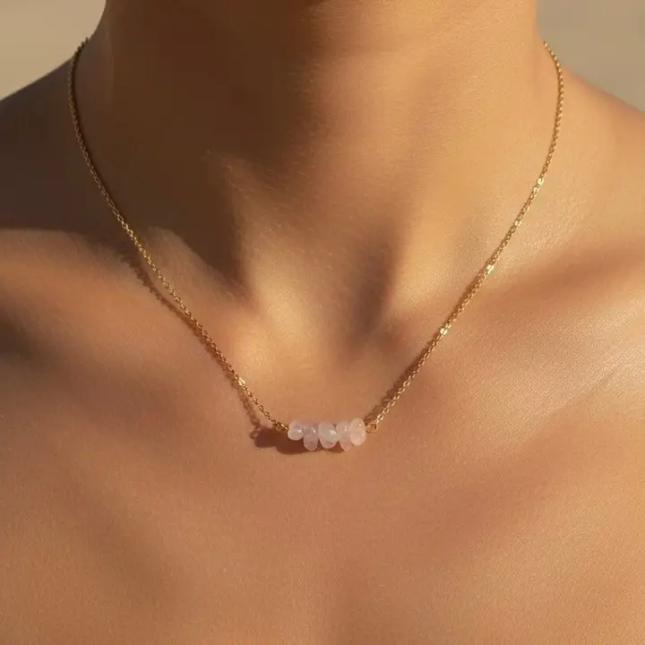 Frammenti Marini Rosa Colier cu Cuart Roz [1]