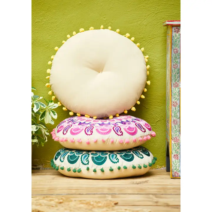 Perna Rotunda Brodata Mandala turcoaz [2]