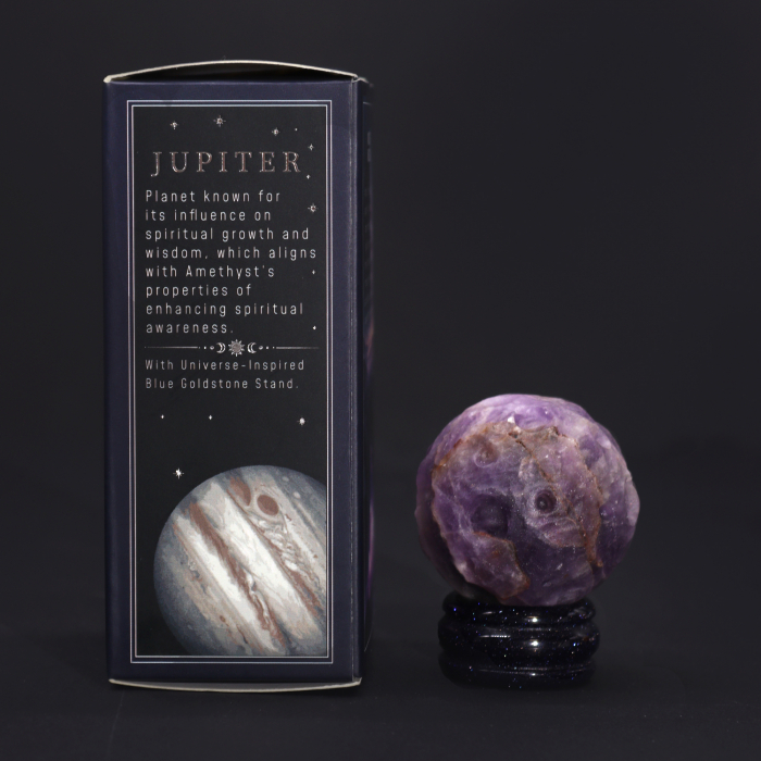 Planeta JUPITER din Ametist pe Suport din Piatra Soarelui [4]