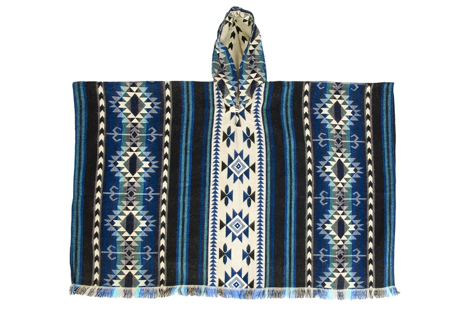 Poncho aplaca Shuar albastru [2]