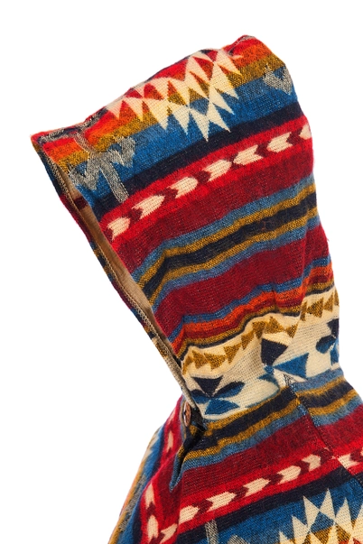 Poncho alpaca triunghiular rosu [2]