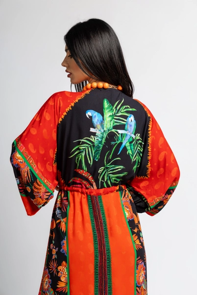 Rochie viscoza Papagali si Flori [3]