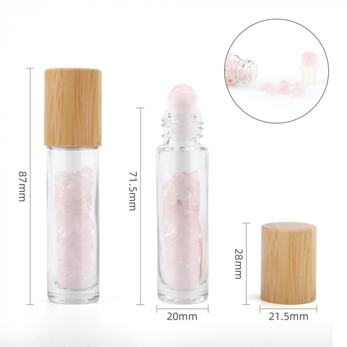 Roll-on cu Cuart Roz pentru Uleiuri Esentiale, 10ml [3]