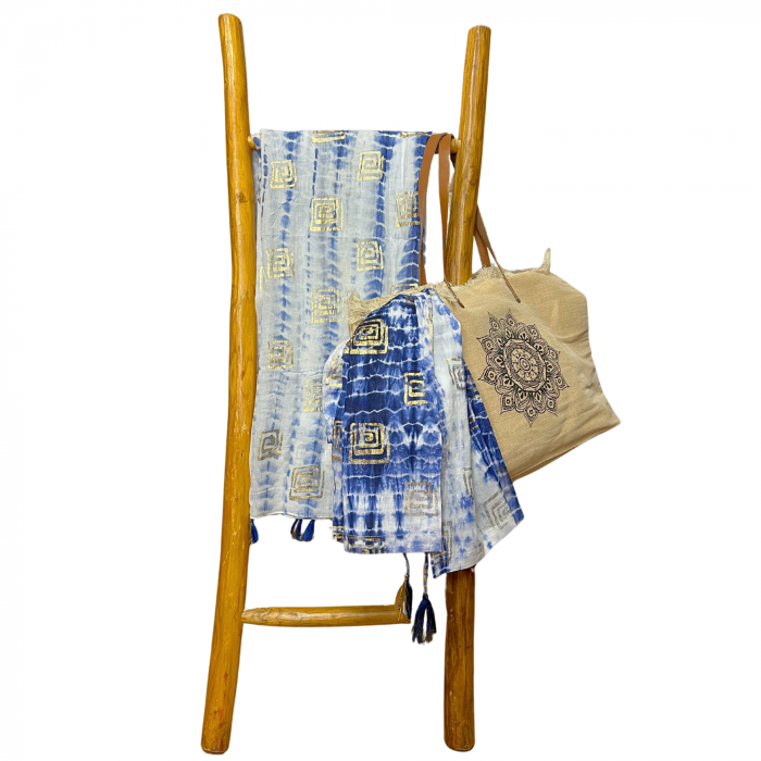 Sarong, Albastru Tie-Dye, 110x180 cm [2]
