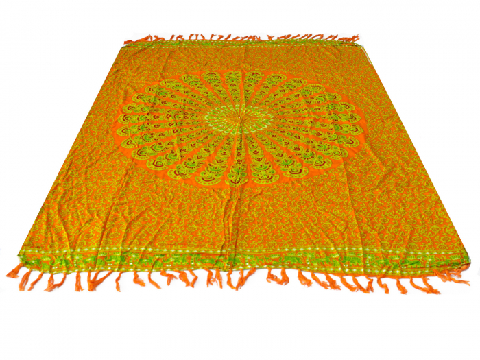 Sarong Mandala, Portocaliu si Lime, 140x100 cm [3]