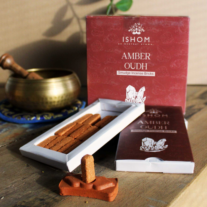 Set 15 Caramizi Parfumate Naturale din Chihlimbar cu suport [2]