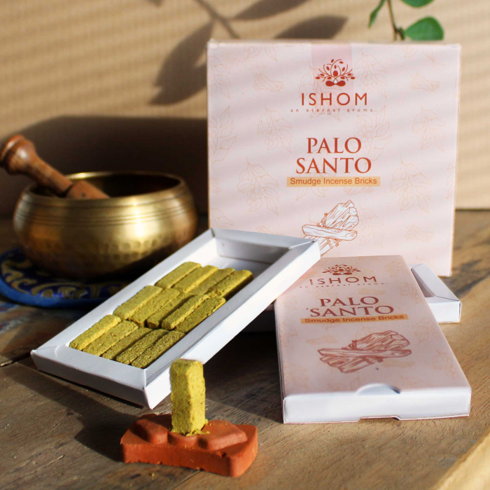 Set 15 Caramizi Parfumate Naturale Palo Santo cu suport [2]