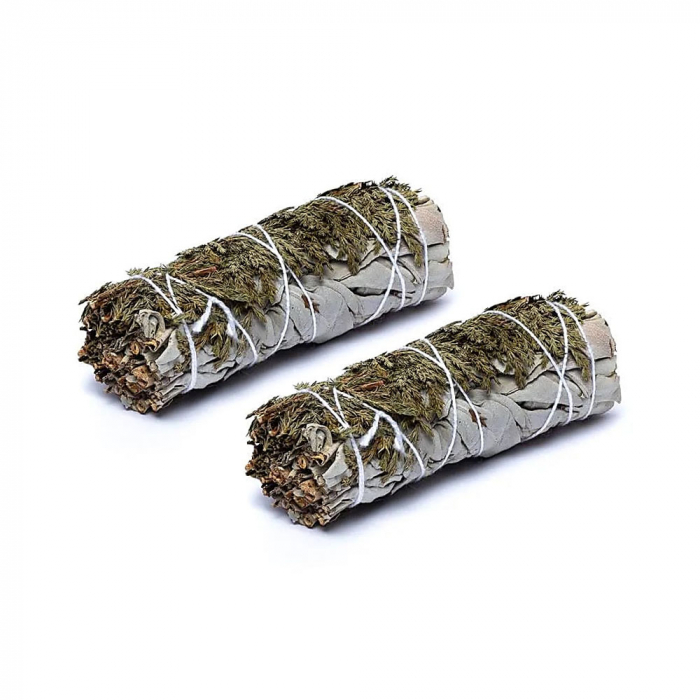 Set 2 Buchete fumigatie cu Salvie Alba si Cedru, 11 cm [1]