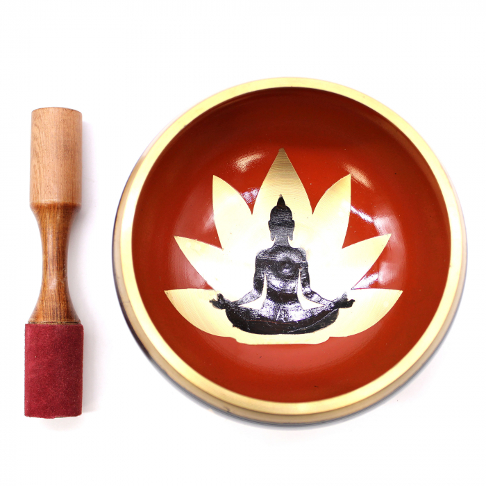 Set Bol Tibetan cantator Buddha cu ciocanel din lemn [2]