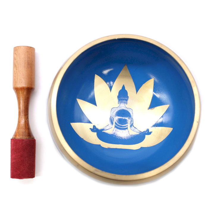 Set Bol Tibetan cantator Yoga cu ciocanel din lemn [4]