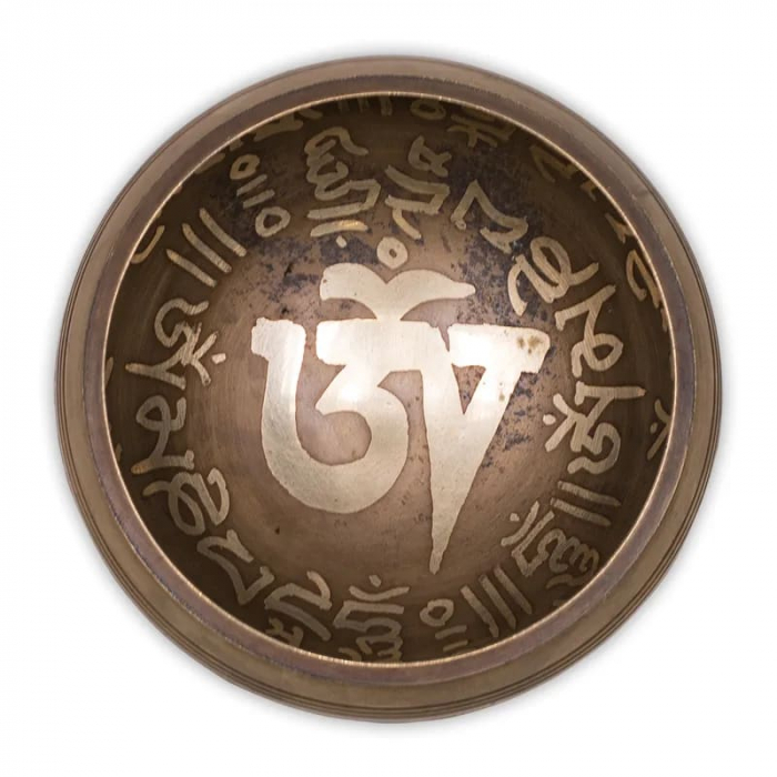 Bol Tibetan cantator, Ohm, Negru [2]