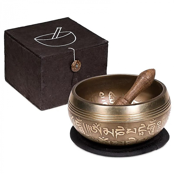 Bol Tibetan cantator, Ohm, Negru [1]